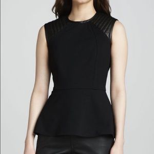 NWOT Cut25 peplum lambskin top